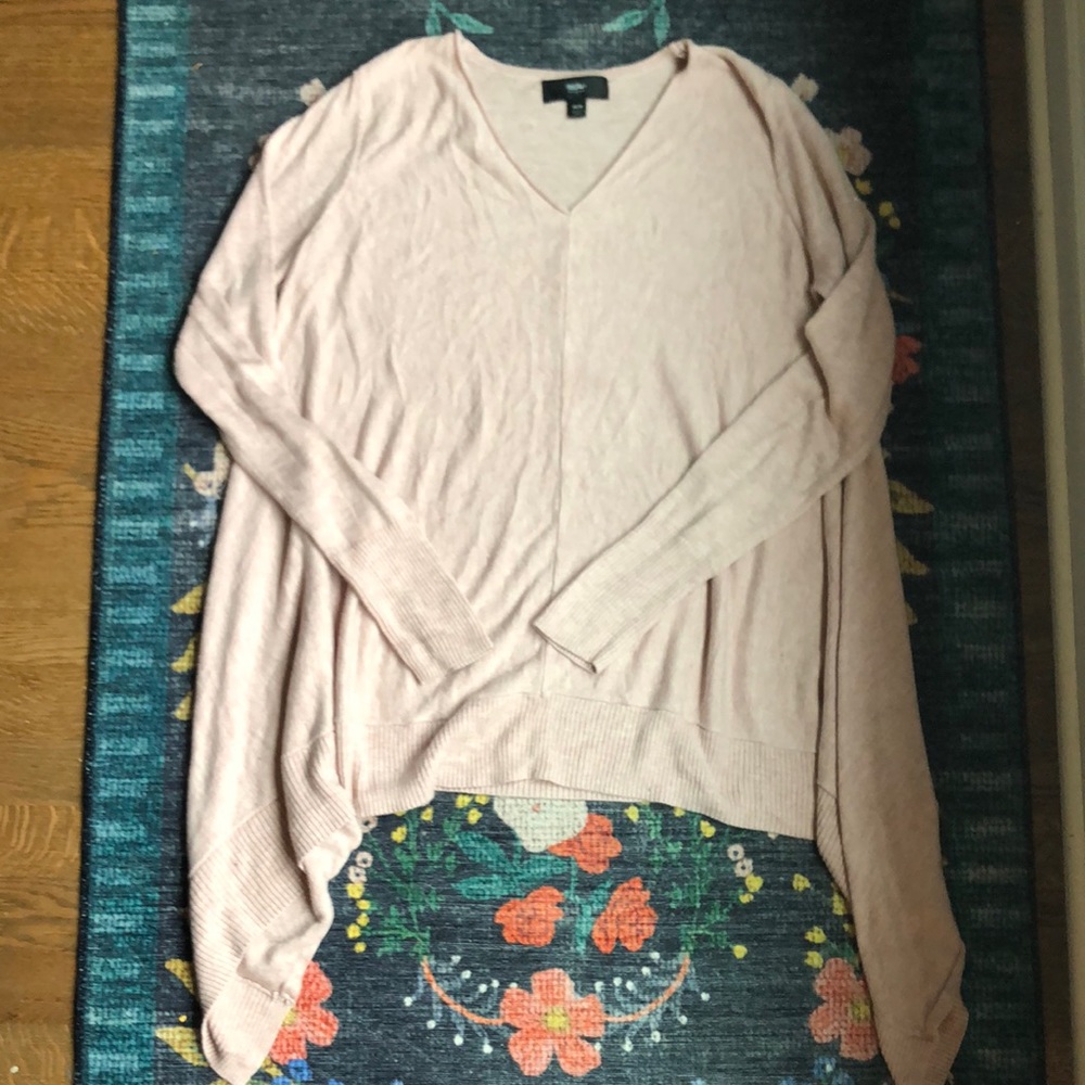 Mossimo Handkerchief Hem Pink Sweater, Size Medium